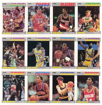 1987-88 Fleer Basketball Starter Set Collection Of (71) Cards - Including Hall Of Famers Barkley, Bird, Johnson & Ewing